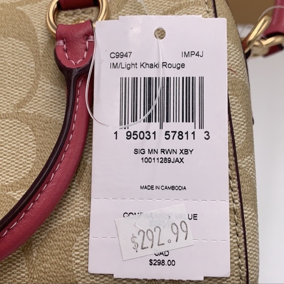 Coach C9947 Mini Rowan Crossbody
In Signature Canvas In Gold/Light
Khaki Rouge - Picture 12 of 16